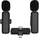 2 Pack Wireless Mini Lavalier Lapel Microphone for iPhone,Android Phone(2 in 1) - 80ft Cordless Clip on Dual Mics with Noise Reduction 5H Working Time for Video Recording Vlogging, YouTube, Interview