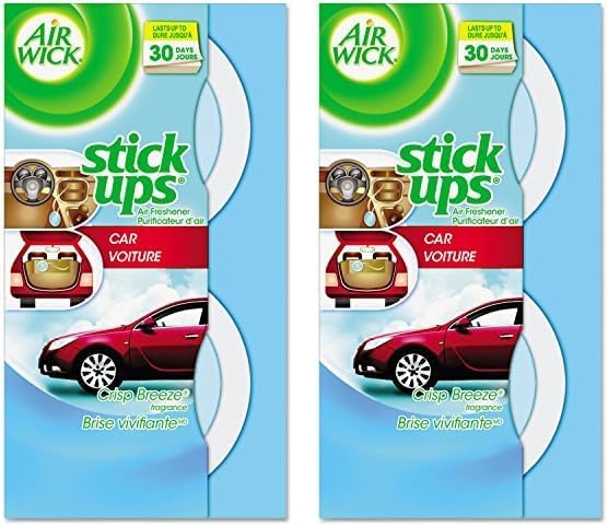 Air Wick Stick Ups Car Air Freshener, Crisp Breeze, 2ct (Packaging May Vary)