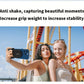 Desiontal Mini Smartphone Handheld Gimbal with Quick Magnetic Mount - Portable Outdoor Photography Selfie Stick Assistant with Detachable Shutter, Remote Shooting Capability, 1/4'' Screw Hole for Tripod Compatibility, Battery-Powered with Button Battery,