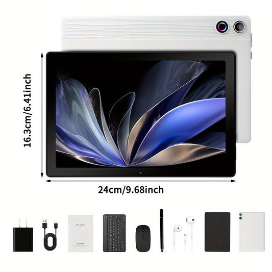 AEEZO Face Recognition Supported 2-in-1 Tablet With Wireless Keyboard, 10.1-inch, Android 14 Tablet, Octa-Core, 10GB RAM (3 7), 64GB Storage, 1TB TF Expansion, 1280x800 HD, 5, 000mAh, Dual Cameras (5MP 8MP), With Wired Headset, Wireless Mouse, Keyboard,