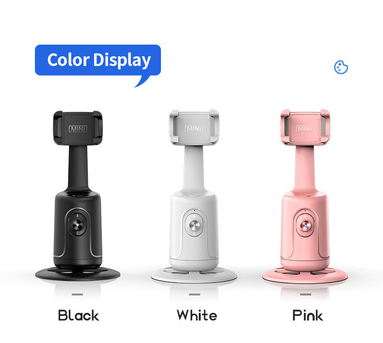[Popular Choice] 360° Rotating Auto Tracking Phone Holder with Fast Face & Object Tracking - Portable All-in-One Smart Selfie Stick, Tripod for Vlog, Live Streaming - USB Rechargeable, Compatible with Apple, for SamSung & More - Ideal for Photography, Tr