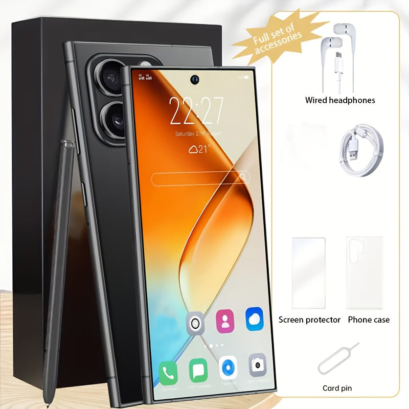 8GB 256GB Android 13 Smartphone - Large 6.8" Display, Long-Lasting 6800mAh Battery, Built-in Stylus Pen, 50MP 13MP Camera, GPS, 30W Fast Charging, OTG Function, And 5G Network, Expandable 512GB Memory, Unlocked Cell Phone for Worldwide Use