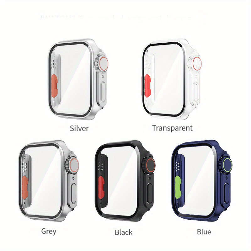Change to Ultra Protective Case for iWatch 7 8 9 6 5 4 SE - Hard PC Cover with Built-in Tempered Glass Screen Protector - Ultra-Thin & Durable - For Men & Women - Suitable for Everyday Use - Perfect Gift for Tech Lovers