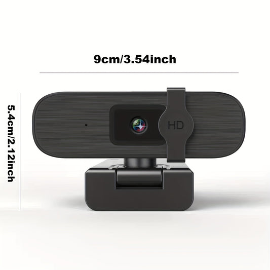 Plug & Play 4K Webcam with Auto-Zoom, Remote Control, Privacy Cover, and Built-in Mic for PC/Laptop - Ideal for Video Calls & Conferencing