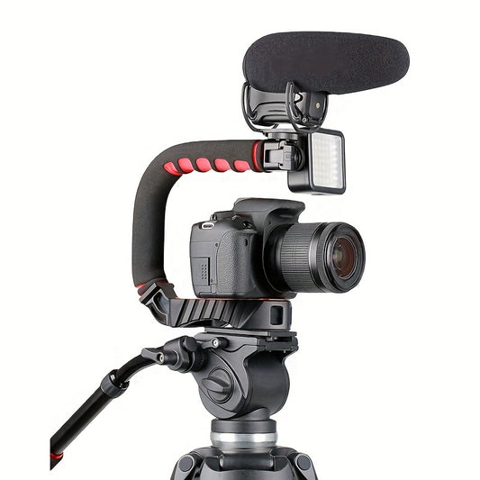 Handheld balanced anti shaking U-shaped stabilizer Micro SLR camera Mobile universal pan tilt handle Photography handle bracket 3 boot mouth expansion multifunctional portable stabilizer bracket