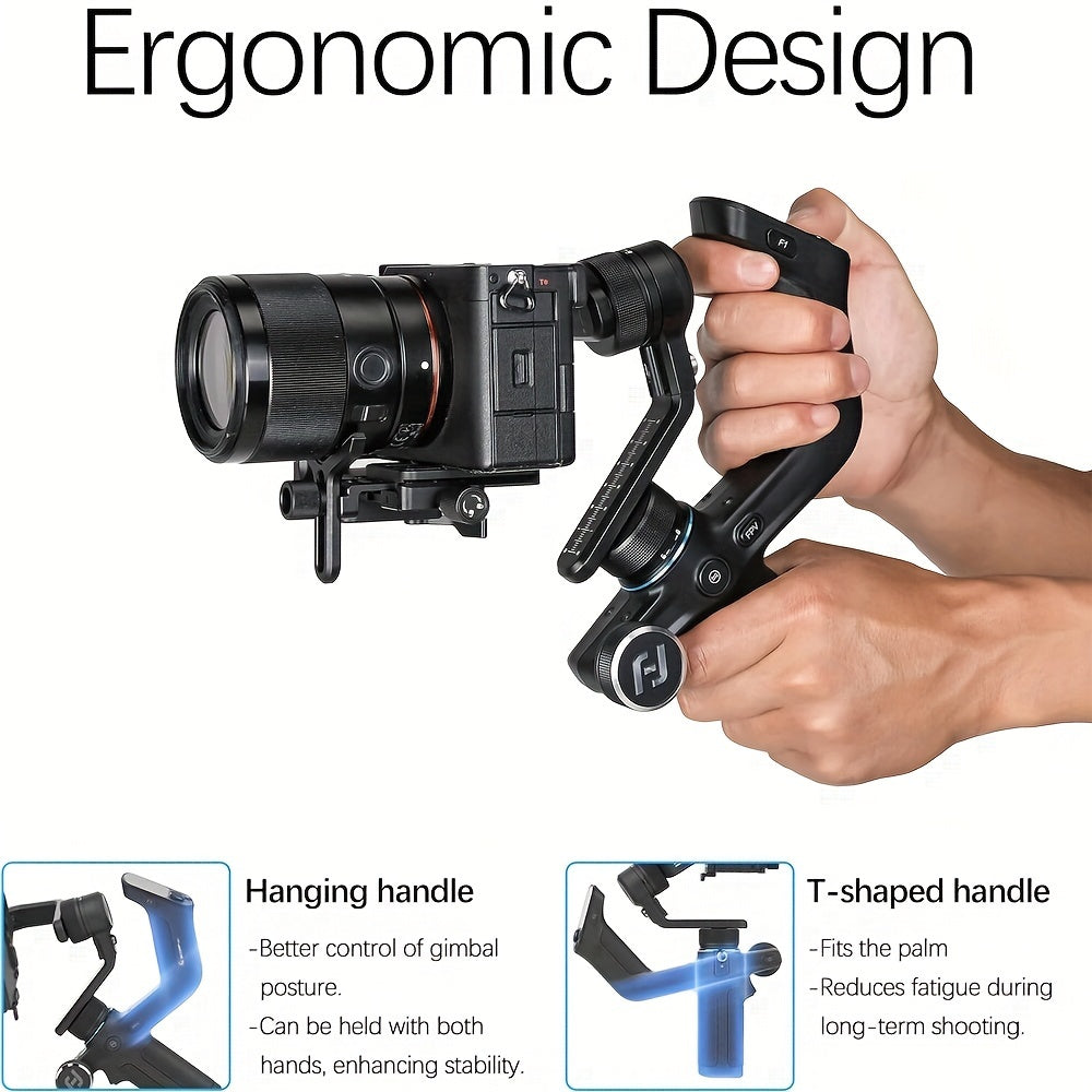 FeiyuTech Scorp Mini 3-Axis All In One Gimbal Stabilizer for Mirrorless Camera with Short Lens, Compact Cameras, Action Camera Gopro, 54-88mm Width iPhone 15 Pro, 1.3" Touch Screen, 2.6lbs Payload