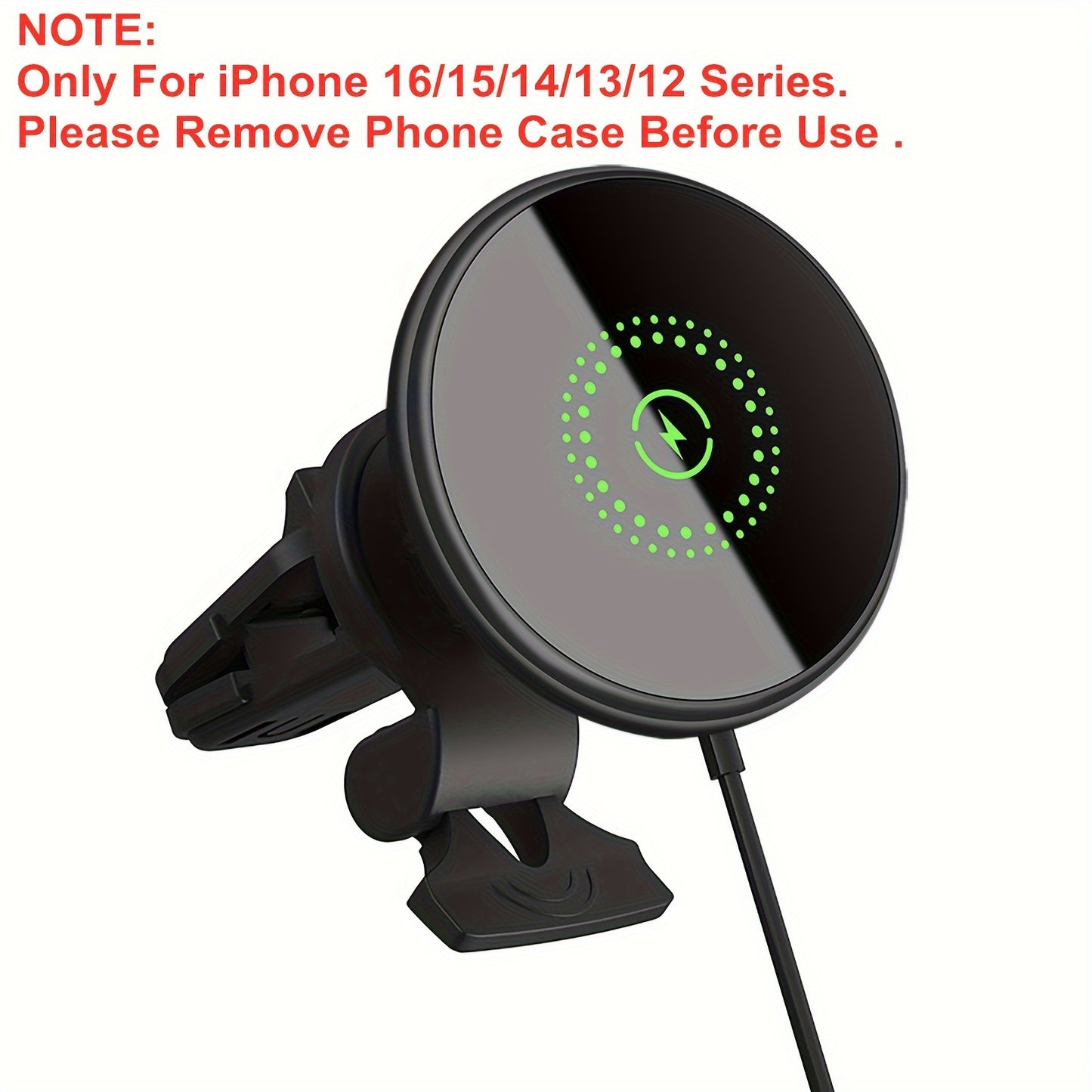 [Popular Choice] Wireless Magnetic Phone Holder Car Charger with Fast Charging for iPhone 16/16 Pro/16 ProMax/15/15 Pro/15 Pro Max/15 Plus/14/14 Pro/14 Pro Max/14 Plus/13/13 Pro/13 Pro Max/12/12 Pro/12 Pro Max/12 Mini Series