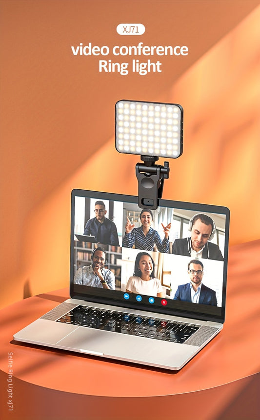 [Popular Choice] HOOSHU Selfie Ring Light Rechargeable 80 LED 3 Models Clip on Selfie Ring Light for Phone, Laptop, Live Stream, Tablet Meeting, Make up