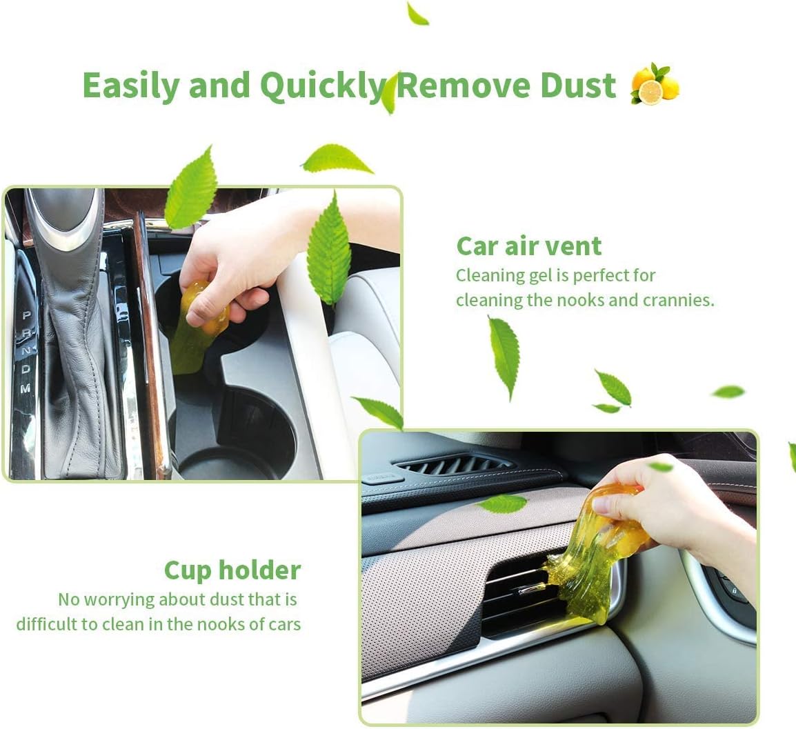 Car Cleaning Gel (Big 4-Pack) 280g - Car Slime Cleaner for Car Interior, Car Cleaning Putty for Car Accessories, Car Detailing Kit, Air Vents, Keyboards, PC, Laptop - Car Accessories for Women