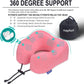 napfun Neck Pillow for Traveling, Upgraded Travel Neck Pillow for Airplane 100% Pure Memory Foam Travel Pillow for Flight Headrest Sleep, Portable Plane Accessories, Striped Black