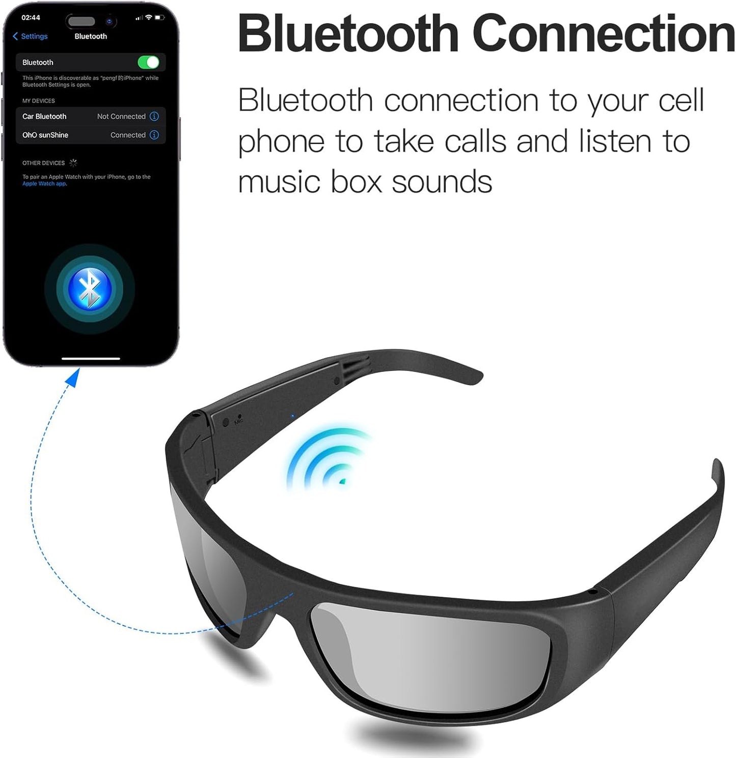 OhO Smart Glasses, Audio Glasses With Bluetooth Speaker,Reading Glasses With Voice Control and Open Ear,(Men/Women)