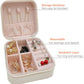 TRODANCE Jewelry Travel Case with Mirror,Small Travel Jewelry Organizer, Portable Jewelry Box Travel Mini Organizer Portable Display Storage Box For Rings Earrings Necklaces (White)