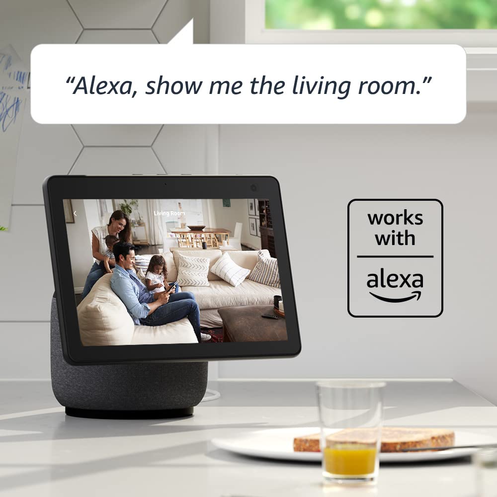 Blink Mini - Compact indoor plug-in smart security camera, 1080p HD video, night vision, motion detection, two-way audio, easy set up, Works with Alexa – 2 cameras (White)