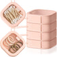 Kathfly 4 Pcs White Hair Tie Organizer Portable Hair Accessory Storage Containers Stackable Hair Tie Bobby Pin Holder Home Cotton Swab Dispenser Hair Accessories Jewelry Organizer Box
