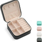 TRODANCE Jewelry Travel Case with Mirror,Small Travel Jewelry Organizer, Portable Jewelry Box Travel Mini Organizer Portable Display Storage Box For Rings Earrings Necklaces (White)