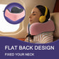 napfun Neck Pillow for Traveling, Upgraded Travel Neck Pillow for Airplane 100% Pure Memory Foam Travel Pillow for Flight Headrest Sleep, Portable Plane Accessories, Striped Black