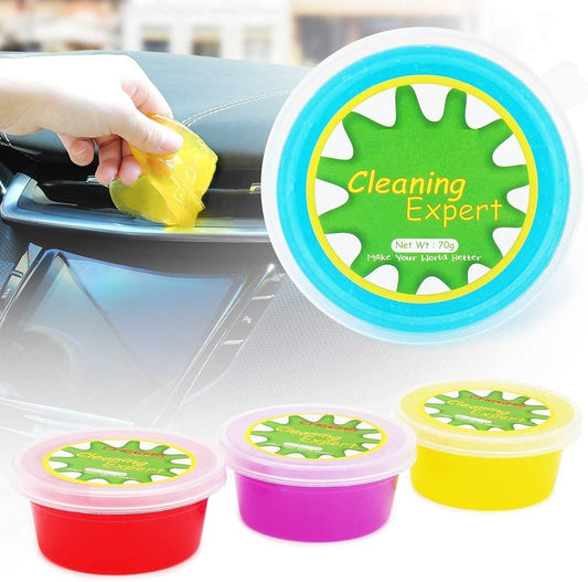 Car Cleaning Gel (Big 4-Pack) 280g - Car Slime Cleaner for Car Interior, Car Cleaning Putty for Car Accessories, Car Detailing Kit, Air Vents, Keyboards, PC, Laptop - Car Accessories for Women