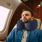napfun Neck Pillow for Traveling, Upgraded Travel Neck Pillow for Airplane 100% Pure Memory Foam Travel Pillow for Flight Headrest Sleep, Portable Plane Accessories, Striped Black
