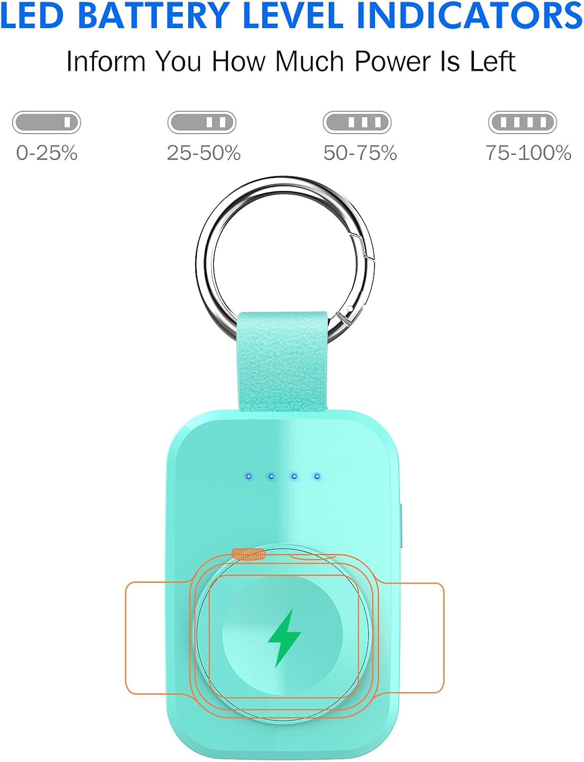 i.VALUX for Apple Watch Charger Portable Magnetic i Watch Charger, Keychain Travel Accessories Smart Wireless Charging Battery Pack Power Bank for Apple Watch Series 10/9/8/7/6/5/4/3/2/1/SE/Ultra1 2