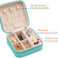 TRODANCE Jewelry Travel Case with Mirror,Small Travel Jewelry Organizer, Portable Jewelry Box Travel Mini Organizer Portable Display Storage Box For Rings Earrings Necklaces (White)