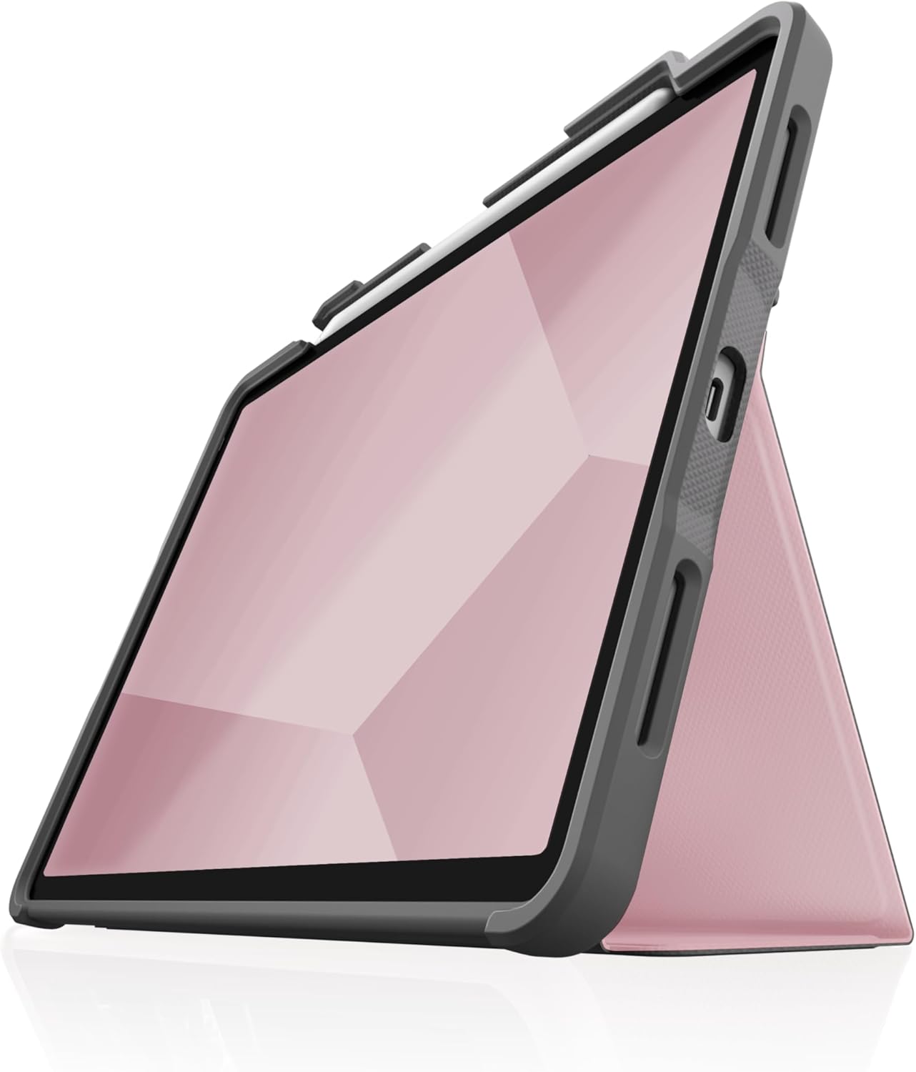 STM Dux Plus for iPad Air 11&#34; (5th/4th Gen &amp; M2 6th Gen 2024) - Ultra-Protective, Lightweight Rubberized Case with Clear Back, Apple Pencil Holder, and Battery-Saving On/Off Cover - Red