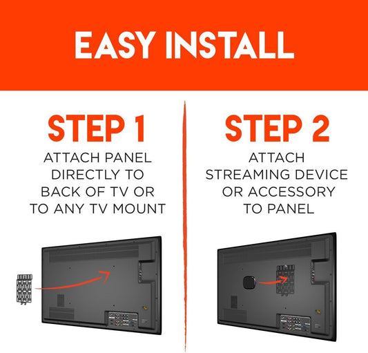 Universal Streaming Device Mount Holds Media Devices Up to 3lbs Securely Behind Flat Screen TVs - Compatible with Apple TV, Roku, Amazon Fire TV, TiVo Mini, and More - Echo-SDMU