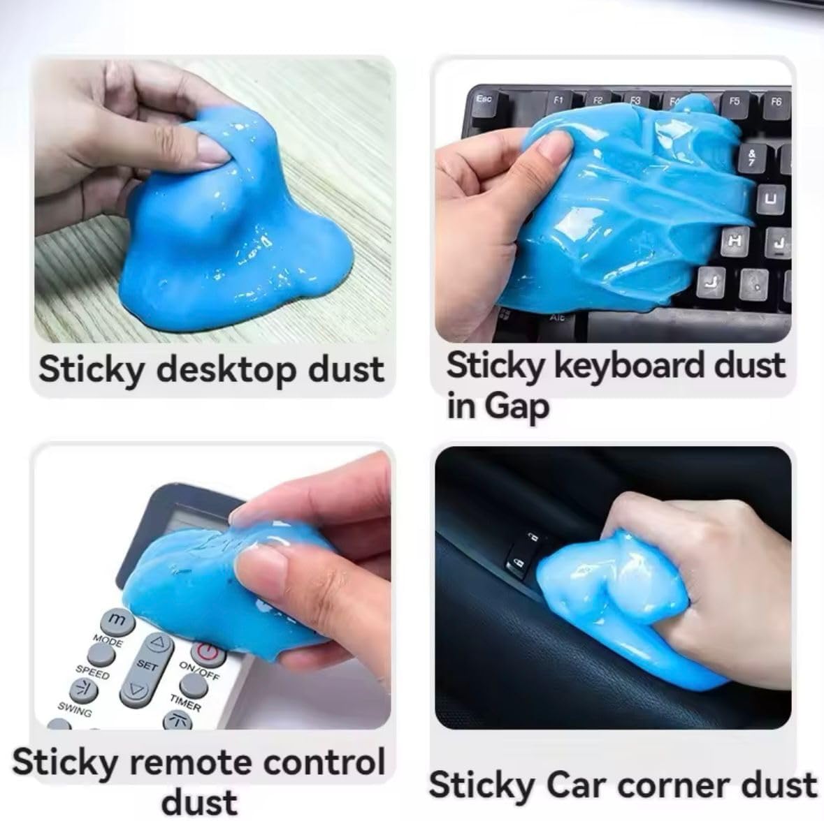 Aydicon Car Cleaning Gel Universal Detailing Gel Automotive Dust Car Crevice Cleaner Slime Auto Air Vent Interior Detail Removal for Car Putty Cleaning Keyboard Cleaner Car Accessories Blue