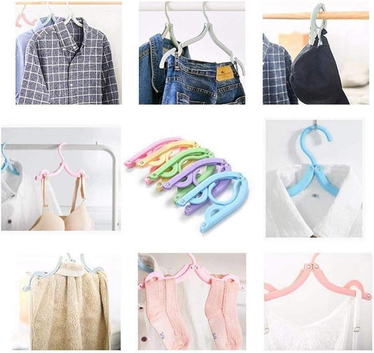 10 Pcs Travel Hangers - Cruise Ship Essentials Portable Folding Clothes Hangers Travel Accessories Foldable Clothes Drying Rack for Travel (Colorful 10pcs)