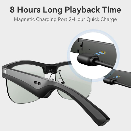 GAXABI Smart Glasses, Polarized Bluetooth Sunglasses, Built-in Mic &amp; Speakers, Voice Assistant, UV Protection, Bluetooth Glasses for Office, Driving, Cycling Outdoor Sports