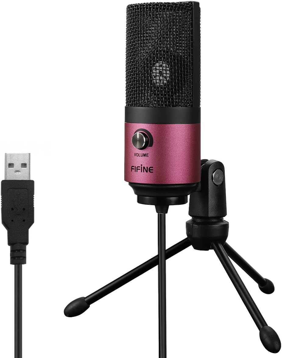 FIFINE USB Microphone, Metal Condenser Recording Microphone for Laptop MAC or Windows Cardioid Studio Recording Vocals, Voice Overs,Streaming Broadcast and YouTube Videos-K669B