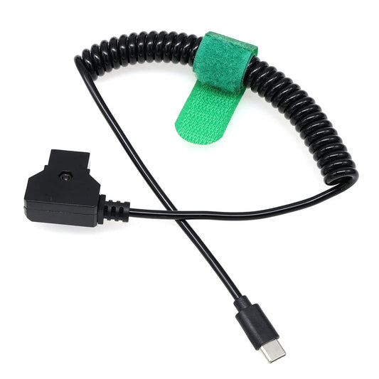 HangTon Power Cable for DJI SDR Transmission RX TX and Focus Pro Motor, Tilta Nucleus Nano II Wireless Focus Motor, D-tap to USB-C USB Type C Coiled 40-70cm