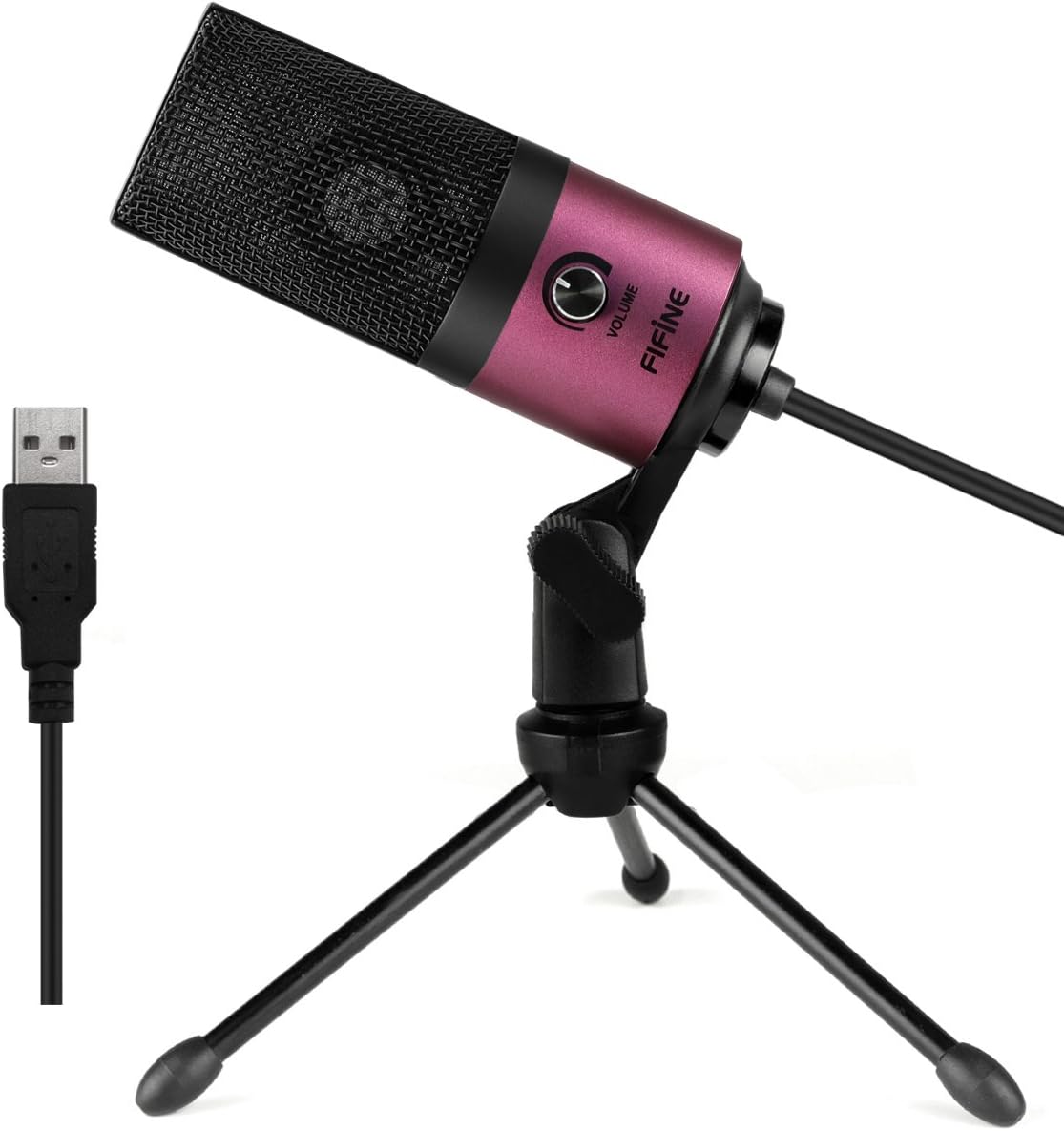 FIFINE USB Microphone, Metal Condenser Recording Microphone for Laptop MAC or Windows Cardioid Studio Recording Vocals, Voice Overs,Streaming Broadcast and YouTube Videos-K669B