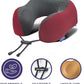 napfun Neck Pillow for Traveling, Upgraded Travel Neck Pillow for Airplane 100% Pure Memory Foam Travel Pillow for Flight Headrest Sleep, Portable Plane Accessories, Striped Black