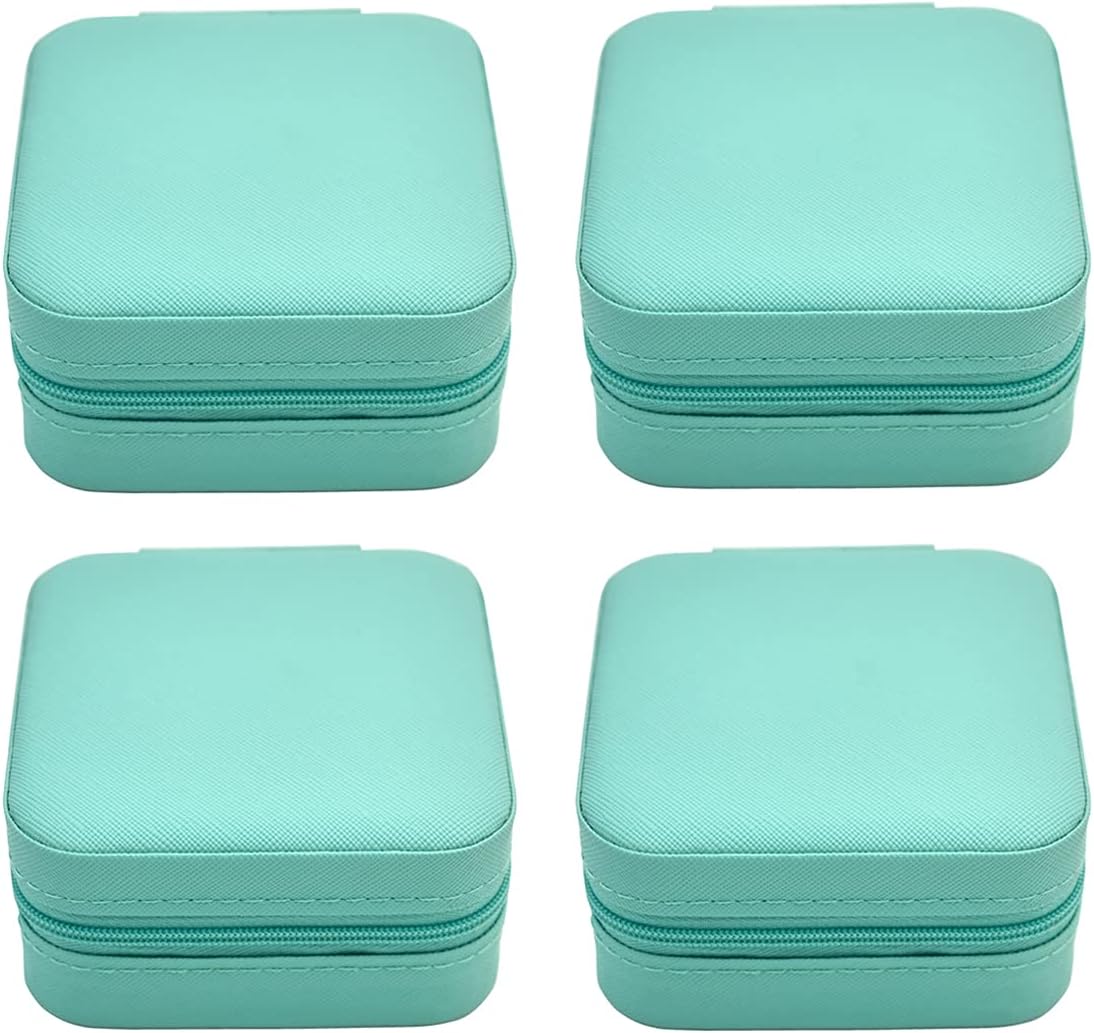 TRODANCE Jewelry Travel Case with Mirror,Small Travel Jewelry Organizer, Portable Jewelry Box Travel Mini Organizer Portable Display Storage Box For Rings Earrings Necklaces (White)