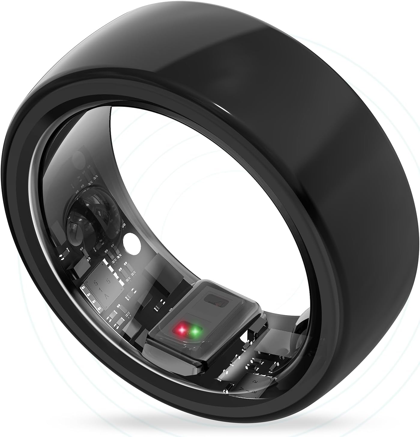Aabo AI Smart Ring for Men &amp; Women | Fitness Tracking - 32 Modes | Sleep &amp; Stress Monitoring | Titanium Ring | No App Subscription | IP68 Water Resistant | Upto 7-Day Battery Life |Black, Size 11