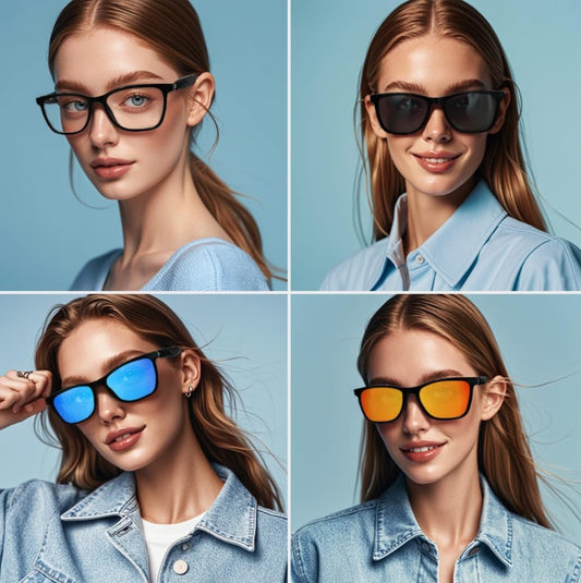 GS05 Smart Glasses with Magnetic Lenses, Bluetooth Glasses for Women Men, UV400 Polarized/Anti-blue light lens,Open Ear Music