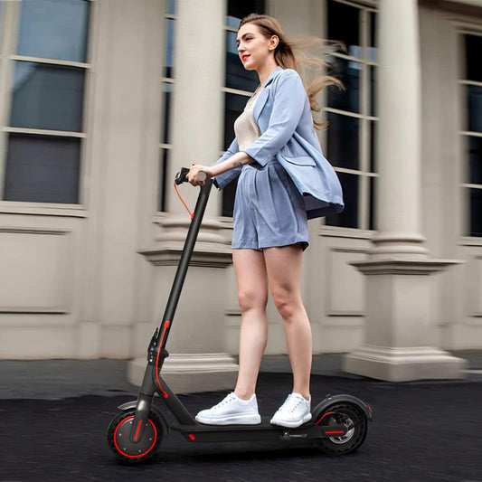 Electric Scooter 8.5&#34; Solid Tires 350W Motor 10.5Ah Battery Up to 23 Miles Range 19 Mph Speed Portable Folding Commuting Scooter Double Braking System, Max Load 264Ibs