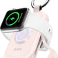 RORRY Charger for Apple Watch Series 9, 2500mAh Fast Charging Portable Charger for iWatch, Travel Charger with Built-in USB C Cable for Apple Watch Ultra Series 9 8 7 6 5 4 3 2 SE Accessories, Pink