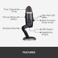 Logitech for Creators Blue Yeti X USB Microphone for Gaming, Streaming, Podcasting, Twitch, YouTube, Discord, Recording for PC and Mac, 4 Polar Patterns, Studio Quality Sound, Plug &amp; Play-Dark Grey