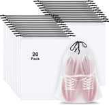 20 Pack Shoe Bags for Travel, 15.7&#34; x 11.8&#34; Clear Travel Shoe Bags for Packing, Large Waterproof Portable Drawstring Travel Shoe Storage Bag Travel Essentials Women for and Men