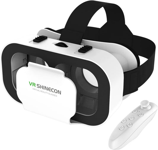 3D VR Glasses Virtual Reality Headset for iPhone or Android Compatible 4.7-6.5 inch,Adjustable Virtual Reality 3D Glasses Headset Helmets with Controller, for Mobile Games &amp; Movies