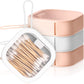 Kathfly 4 Pcs White Hair Tie Organizer Portable Hair Accessory Storage Containers Stackable Hair Tie Bobby Pin Holder Home Cotton Swab Dispenser Hair Accessories Jewelry Organizer Box