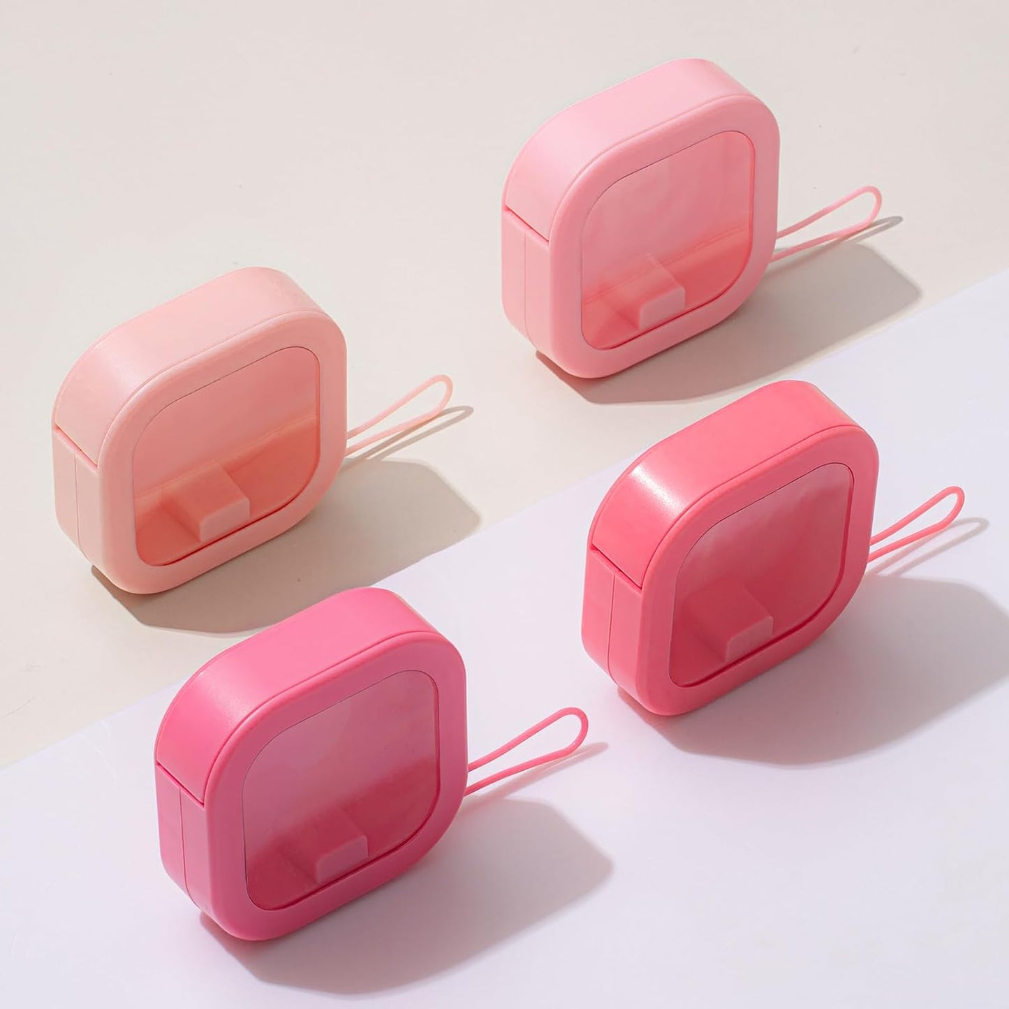 Kathfly 4 Pcs White Hair Tie Organizer Portable Hair Accessory Storage Containers Stackable Hair Tie Bobby Pin Holder Home Cotton Swab Dispenser Hair Accessories Jewelry Organizer Box