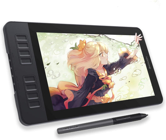 Drawing Tablet with Screen GAOMON PD1561 Drawing Monitor Art Tablet with Adjustable Stand, 10 Shortcut Keys, Tilt Support, Battery-Free Pen, 15.6-inch Graphics Tablet for Mac, Windows PC