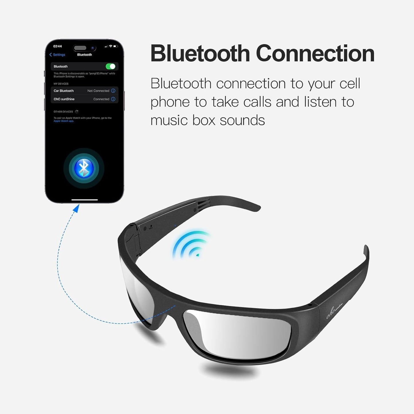 OhO Smart Glasses, Audio Glasses With Bluetooth Speaker,Reading Glasses With Voice Control and Open Ear,(Men/Women)