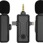 2 Pack Wireless Mini Lavalier Lapel Microphone for iPhone,Android Phone(2 in 1) - 80ft Cordless Clip on Dual Mics with Noise Reduction 5H Working Time for Video Recording Vlogging, YouTube, Interview