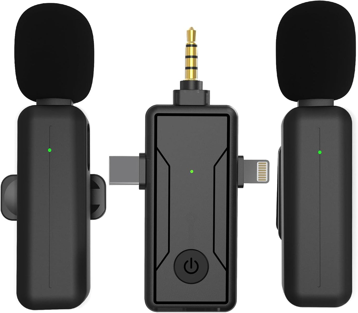 2 Pack Wireless Mini Lavalier Lapel Microphone for iPhone,Android Phone(2 in 1) - 80ft Cordless Clip on Dual Mics with Noise Reduction 5H Working Time for Video Recording Vlogging, YouTube, Interview