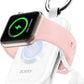 RORRY Charger for Apple Watch Series 9, 2500mAh Fast Charging Portable Charger for iWatch, Travel Charger with Built-in USB C Cable for Apple Watch Ultra Series 9 8 7 6 5 4 3 2 SE Accessories, Pink