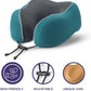 napfun Neck Pillow for Traveling, Upgraded Travel Neck Pillow for Airplane 100% Pure Memory Foam Travel Pillow for Flight Headrest Sleep, Portable Plane Accessories, Striped Black