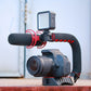 Handheld balanced anti shaking U-shaped stabilizer Micro SLR camera Mobile universal pan tilt handle Photography handle bracket 3 boot mouth expansion multifunctional portable stabilizer bracket